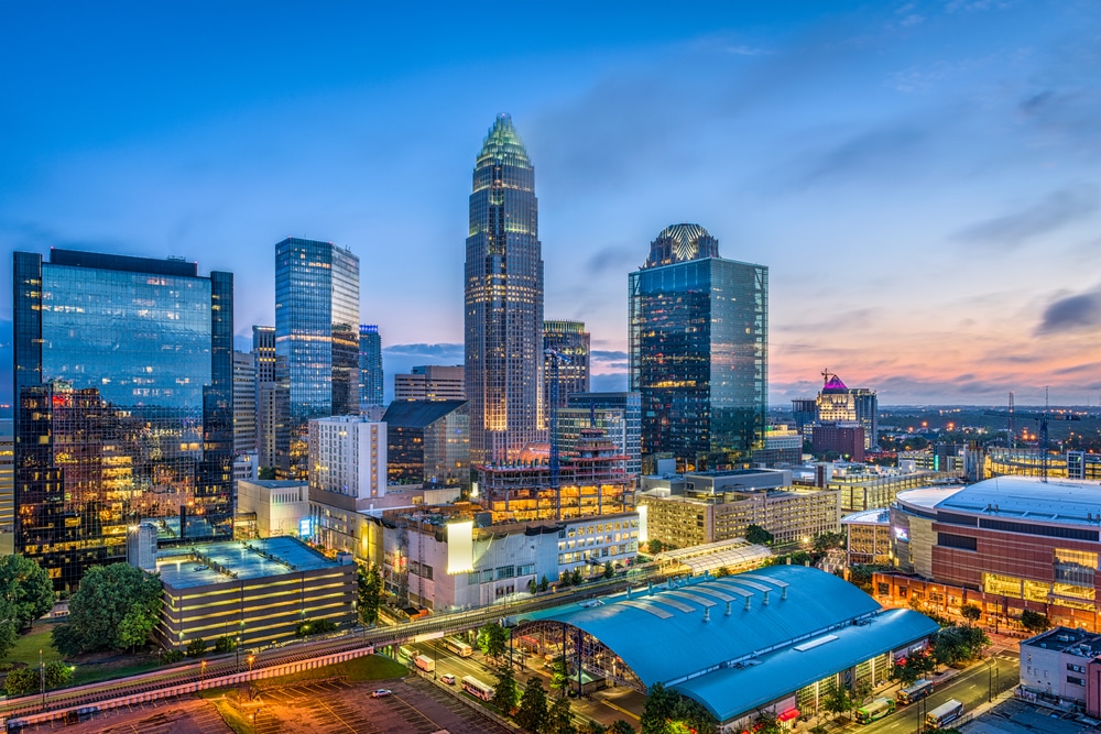 Charlotte,,North,Carolina,,Usa,Uptown,Skyline.